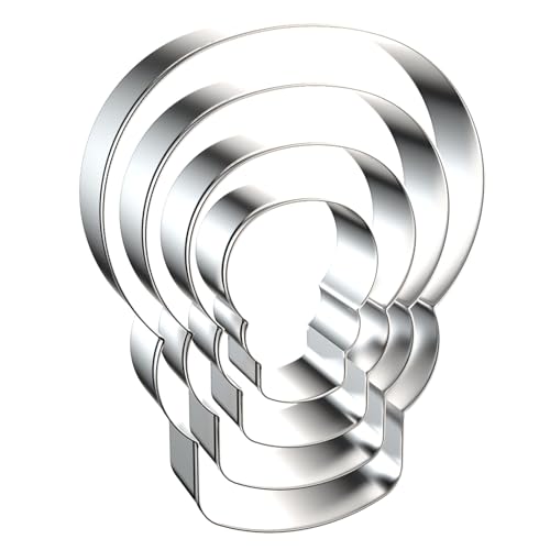 Skull Cookie Cutter Set Large - 5 Inch, 4 Inch, 3 Inch, 2 Inch - Halloween Day of the Dead Cookie Cutters Shapes Biscuit Molds - Stainless Steel