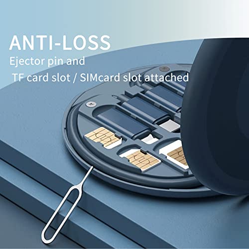 9 in 1 Cable Case USB Adapter Cable Conversion Storage Box, USB Type C to Micro USB/Lightning/USB A Cable Data Transfer Tool Contains Sim Card Slot Tray Eject Pin, Use as Phone Holder - Thumbnail 5