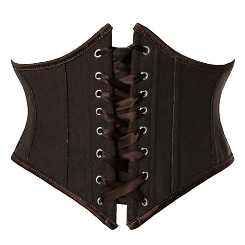 Scarlet Darkness Corset Belt for Women Floral Lace Up Boned Underbust Corset Waist Belts