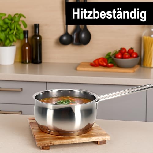 COM-FOUR® 2x podkladka pod garnek z bambusa – trwala podstawa pod garnki, patelnie, naczynia zaroodporne i talerze – naturalna oslona termiczna (2 sztuki - Bambus Ø18cm)