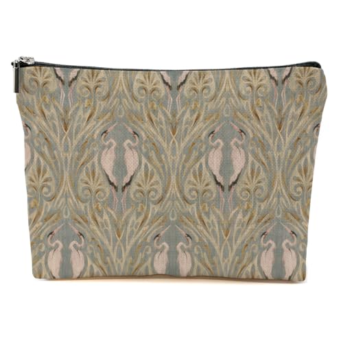 Art Nouveau Makeup Bag Gifts for Women Vintage Crane Cosmetic Bag
