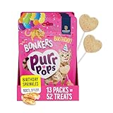 Bonkers Purrpops Birthday Edition Freeze-Dried Chicken Flavored Lollipop Treats for Cats, 4 Pieces (Pack of 13)