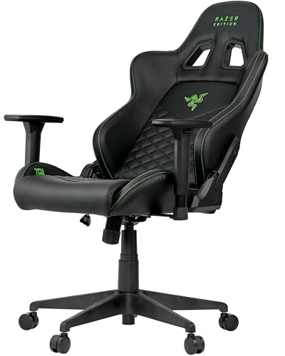 Razer Edition TAROK Natrix Chaise de Jeu pour PC, en Cuir synthétique matelassé, revêtement softcoat 3D, Fonction Bascule, Coussin Lombaire et Oreiller, jusqu'à 130 kg, Noir – Image 5