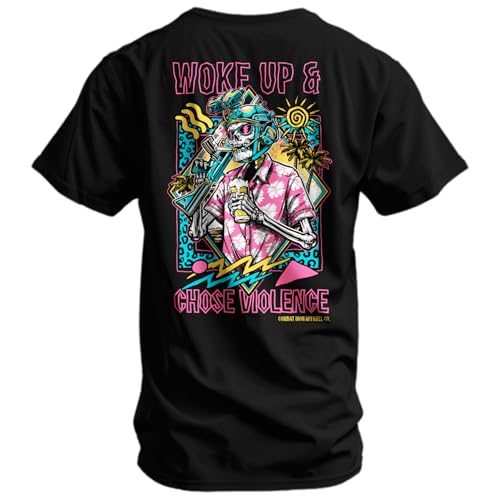 Combat Iron Men's Graphic T-Shirt | Woke Up and Chose Violence | Cotton-Poly Blend | Athletic Fit, Tagless Comfort