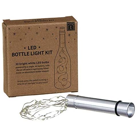 20 Twinkling LED Bright White Bottle Light Kit Christmas Battery Fairy Lights Cover