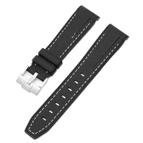 [Aocghfyer] MoonSwatch �J�[�u �_�C�r���O �V���R�[�� ���o�[ �X�g���b�v 20mm(Black white)
