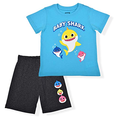 Nickelodeon Baby Shark Boys Shorts Set and Summer Clothes, Blue, 3T