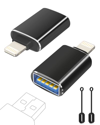 layajia Adaptador Lightning a USB, Cable Lightning Macho a USB Hembra para iPhone 14 13 12 11 Pro MAX, Adaptador iPhone OTG Soporta Flash Drive, Ratón, Teclado, Hub, Cámara, Lector de Tarjetas
