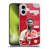 Head Case Designs Officially Licensed Arsenal FC Bukayo Saka 2023/24 First Team Hard Back Case Compatible with Apple iPhone 16