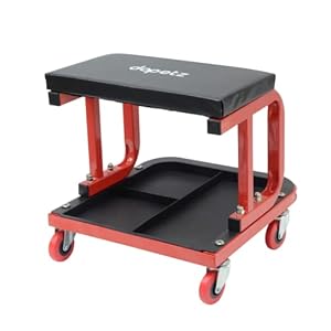 Dapetz ® Padded creeper trolley seat car for mechanics that has oil resistant vinyl covered seat and the structure is…