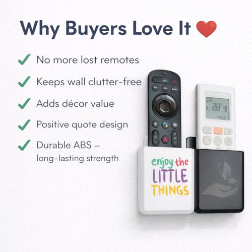 Image of Rainbow Dots Dual Color Remote Holder for Wall - | Universal AC, TV, DTH,Fire TV Stick Remote Organizer | No Drill 3M Mount | ABS Plastic | Made in India (Enjoy Little Things)