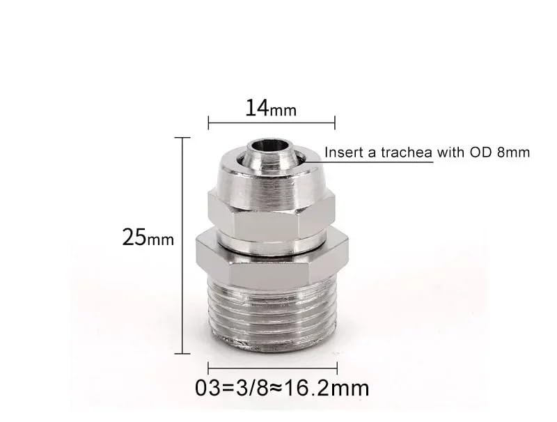 Conector neumático de tornillo antigoteo PC6 con rosca 1/4 BSP 2