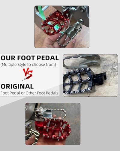 Image of JFG RACING Dirt Bike Foot Pegs,CNC Rest Pedal Footpegs for CR125 CR250 02-11 /CRF150R 07-24 /CRF250R 04-24 /CRF300L 21-24 /CRF450R 02-24 /CRF250X CRF450X CRF250RX CRF450RX CRF450RL CRF250L CRF1100L-Red