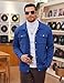 COOFANDY Men Button Down Jacket Solid Plaid Jacquard Shirt Jackets Fashion Shackets Fall Overshirts Outwear Blue Large