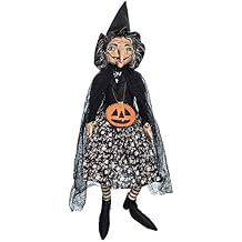C&F Home Halloween Hazel Witch Large Folk Art Collectible Figurine Collectible Joe Spencer Gathered Traditions Home Decor Figurines Figurines 7" x 8" x 35" Multicolored