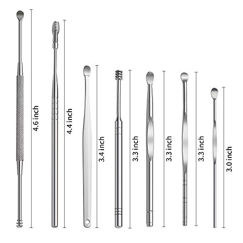 8 Pcs Ear Pick Earwax Removal Kit, Ear Cleansing Tool Set, Ear Curette Ear Wax Remover Tool With Cleaning Brush And Storage Box #TOP1