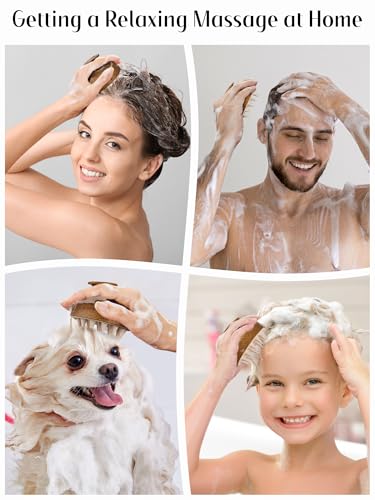 Image of HEETA Scalp Massager Hair Growth, Soft Silicone Scalp Scrubber Shampoo Brush for Exfoliation, Dandruff Removal & Head Massage Stress Relax, Wet & Dry Use for Thick, Thin Hair Care, Brown