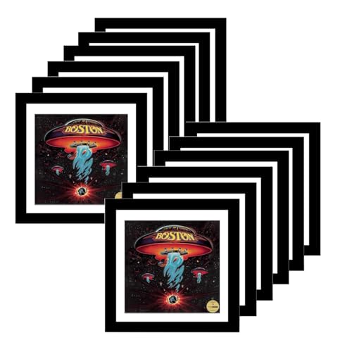 Creative Picture Frames - 15"x15" LP Vinyl Record Frame Display, Music Album Cover Holder, Stunning Wall Art Decor w/White Mat, Dust-free Glass, and Wall Hanger for Musicians & Music Lovers, 12-Pack