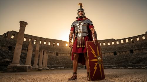 Casque centurion romain avec plume naturelle épaisse de reconstitution historique haute fidélité - 6