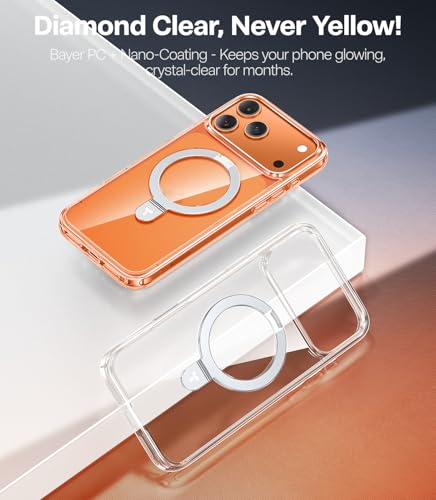 Image of TORRAS for iPhone 17 Pro Case Clear Magnetic Stand, Fit for MagSafe, 6.3 inch