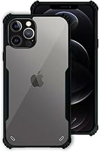 7SEVEN® Ipacky Back Cover for iPhone 12 Pro Max Mobile Back Case Shock Proof Design Camera Edges Protection Crystal Clear Phone Case Precise Cutouts Matte Black Soft Bumper Phone Cover