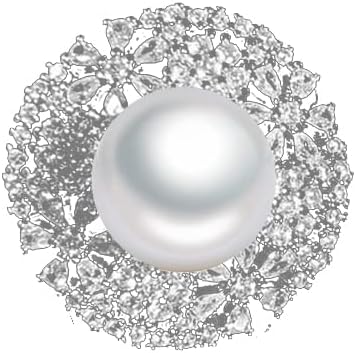 Kokoma Luxury Rhinestone Pearl Open Statement Ring for Women CZ Crystal Flower Promise Engagement Rings Wedding Bands Adjustable Finger Band Elegant Jewelry Gifts