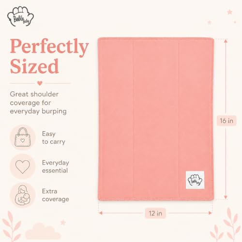 Image of Baby Burp Cloths for Boys and Girls - 7 Pack Large 100% Cotton - Double Layered Extra Absorbent Burp Rags, (Pink, 7 Pack)