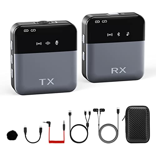 Wiren Wireless Lavalier Microphone System - Plug&Play Lapel Mic With Transmitter & Receiver, Compatible Iphone Dslr Cameras Camcorders Android Phones For Live Stream Zoom Video Recording Interview #TOP20