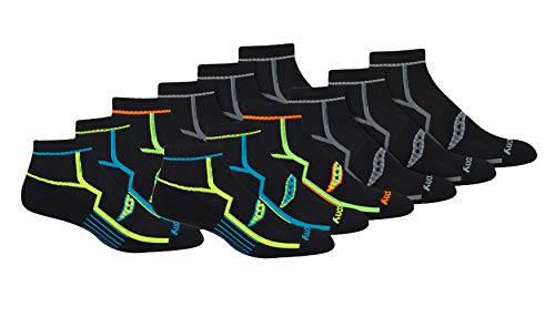 Image of Saucony Men's RunDry Bolt Performance Quarter Socks, Available in L-XL (6, 12 Pairs)