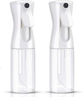 Umtiti 2 Pack Fine Mist Spray Bottle Empty Ultra Fine Continuous Spray Water Bottle for Hairstyling, Cleaning, Plants, Misting & Skin Care (Clear, 200ml+200ml,CA)