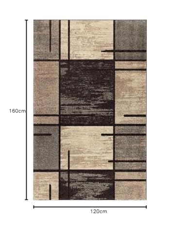 Tapis de salon marron de haute qualité moderne et géométrique
