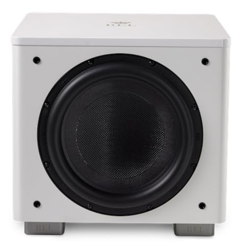 Image of REL HT /1510 Predator 15-Inch Powered Subwoofer - Impactful Deep Bass for HiFi Home Theater, Audiophile Stereo Systems & Surround Sound. Premium High-End Subwoofer Design in Line Grained White Finish