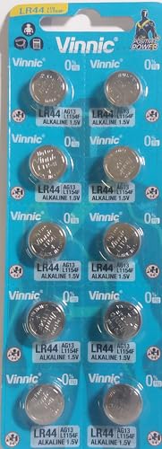 Lot de 10 piles bouton alcalines AG13 LR44 G13-A D303 L1154 L1154F