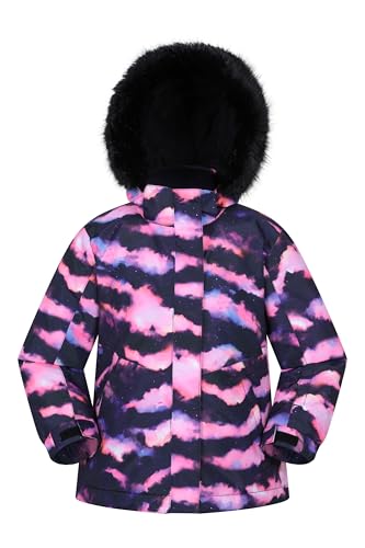 Mountain Warehouse - Mountain Warehouse Glacial Printed Veste de neige imperméable pour enfants – Manteau rembourré avec capuche et poche pour forfait de levage – Pour garçons et filles – Ski d'hiver, sports et marche