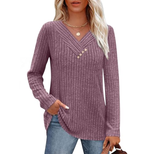 Juniors Loose Fit Long Tops Boat Neck Blouses for Women Ribbed Striped Basic Fall Winter Shirts 2025 Trendy2