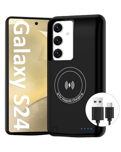 Giabuao Custodia con Batteria per Samsung Galaxy S24 15000mAh, Cover Batteria Portatile di Ricarica Wireless Tecnologia GAN Ricaricabile Magnetica Power Bank Caricabatterie