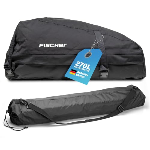 Fischer 126000 Coffre de Toit Pliable, &eacute;tanche et tr&egrave;s Solide de 270 l avec Sac de Rangement, Black