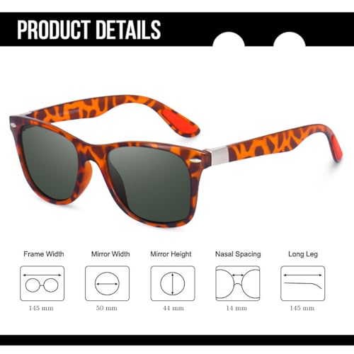 Image of Dervin UV 400 and Polarized Square Sunglasses Shades for Men & Women