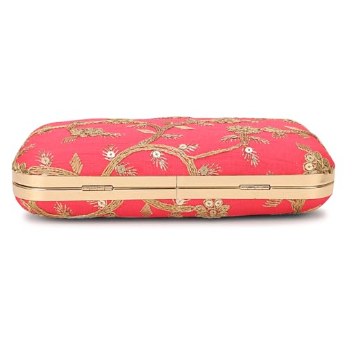 Image of LONGING TO BUY Hand Crafted Designer Box Clutch - Zari Embroidery For Women
