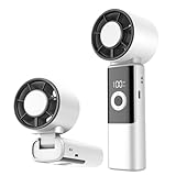 ventilateur de salle de bain ultra silencieux panasonic Ventilateur 2 en 1: Son format compact permet de l'utiliser comme ventilateur manuel ou de le poser de manière stable sur un bureau en tant que petit ventilateur de table. Idéal pour les courses, voyages, maquillage, yoga, travail ou études… il répond aux besoins de rafraîchissement dans divers contextes.