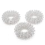 Emilyisky Anillo de Masaje de Dedos Anillo de Masaje de acupuntura Cuidado de la Salud Masajeador Corporal Plata