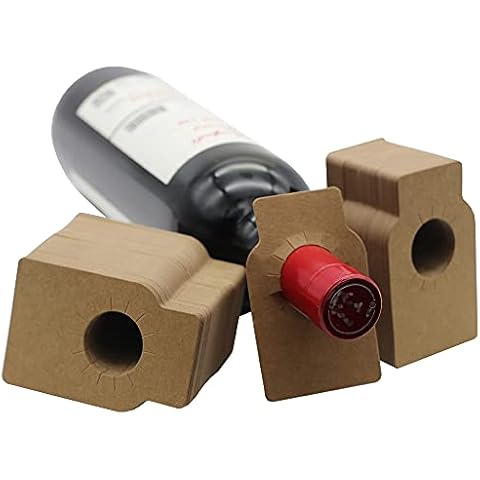 La Llareta Wine Bottle Cellar Label, 200 Pieces Wine Bottle Neck Tags, Cellar Rack Labels, for Wine Racks and Cellars to Mark The Vintage and Type of Wine (Brown) Cover