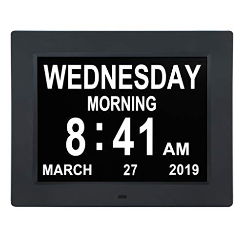 [Newest Version] 10 INCH Digital Calendar Day Clocks Extra Large Non-Abbreviated Day&Month