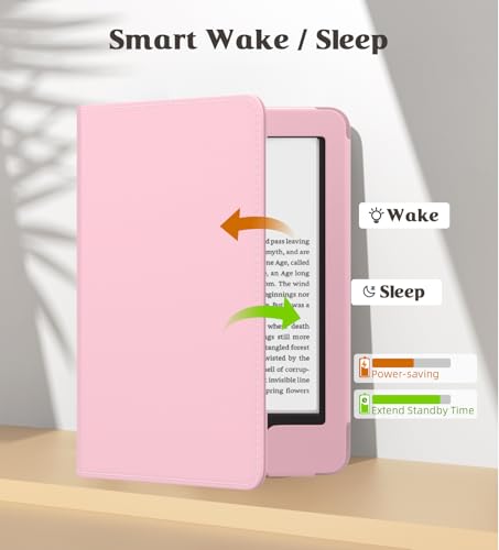 Image of MoKo Case Fits All-New 6 inch E-Reader(11th Generation, 2024 /2022)(10 /8th Gen,2019 /2016),Ultra Lightweight PU Shell Cover with Auto Wake /Sleep for Ebook 2024,Not for Kobo Aura 2 /Remarkable, Pink