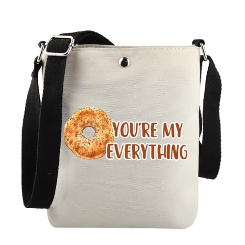 JNIAP Bagel Breakfast Gift You’re My Everything Crossbody Bag Bagel Lover Gift (You're Everything XK Bag)