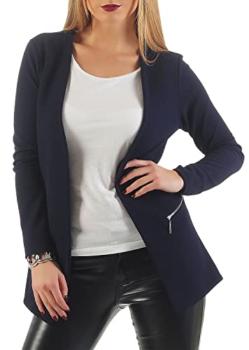 DANAEST Damen lang Blazer mit Taschen (501), Farbe:Dunkelblau, Blazer 1:40...