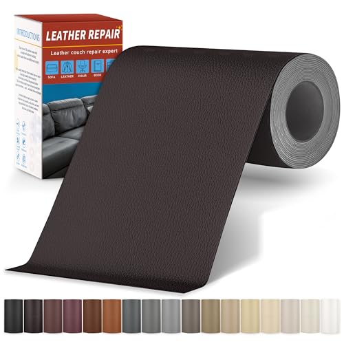 Leder Reparatur Set, Kunstleder Selbstklebend Reparaturset Dunkelkaffee