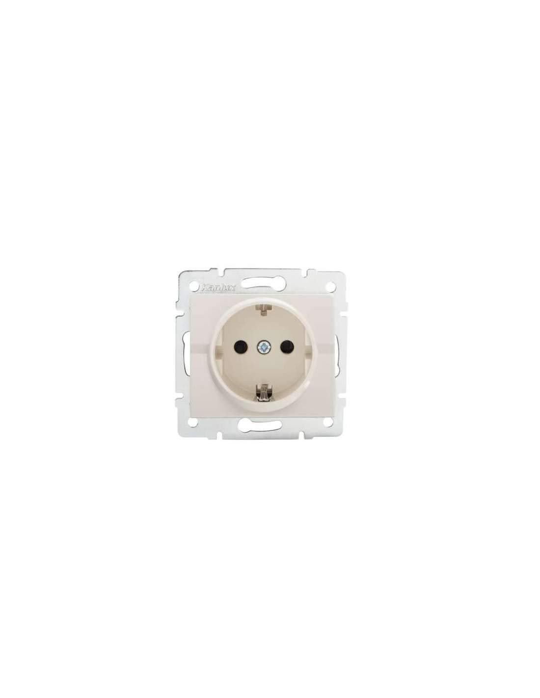 Globe Warehouse Cream Flush-Mounted Socket Schuko Switch Program Sockets With Frame 250 V ~ / 16 A (Cream)