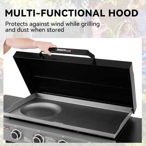 Image of Royal Gourmet GB4008B 4-Burner Gas Griddle, Recessed Fry Zone, Camping