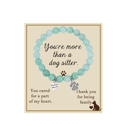 Unijew Dog Sitter Gifts for Women – Thank You Bracelet with Paw Charm – Appreciation...